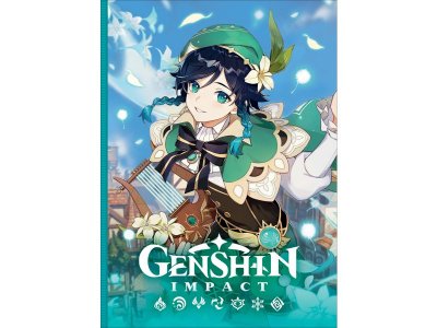 Книга Росмэн Genshin Impact на каждый день с наклейками (зеленый) 1-00403814_1
