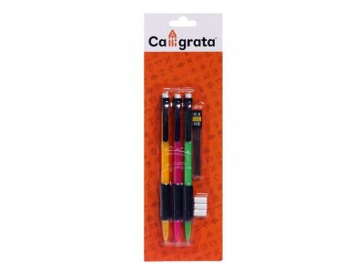 Набор карандашей автоматических Calligrata 0,5 мм (3 шт.+грифели+3 шт.ластики) 1-00404761_2