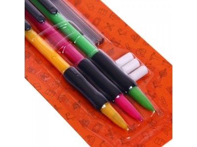 Набор карандашей автоматических Calligrata 0,5 мм (3 шт.+грифели+3 шт.ластики) 1-00404761_4