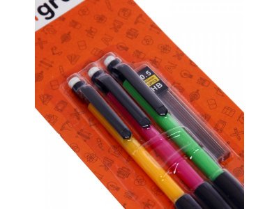 Набор карандашей автоматических Calligrata 0,5 мм (3 шт.+грифели+3 шт.ластики) 1-00404761_5