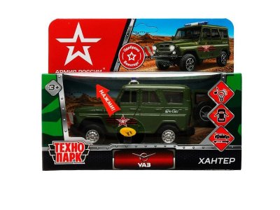 Игрушка Технопарк Uaz Hunter Армия России 12 см, свет, звук, инерц.мех. 1-00403656_2