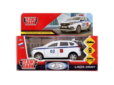 Игрушка Технопарк Lada Xray Полиция 12 см, инерционный механизм 1-00403667_2