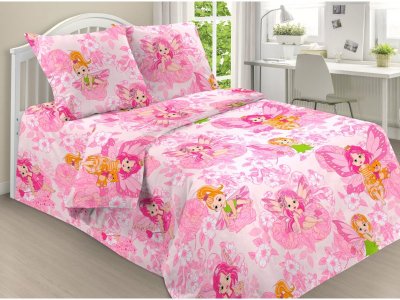 Комплект постельного белья КиндерСон Розовые феечки поплин 1,5 спальный 1-00404886_2