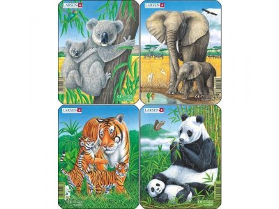 Пазл Larsen Коала слон тигр панда 8 элем. 1-00404949_1