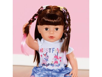 Кукла интерактивная Zapf Baby born Сестричка Брюнетка аксессуарами, 43 см 1-00405396_2