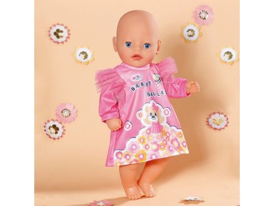 Одежда для куклы Zapf Baby born Платье с изображением мишки для кукол 36 см, вешалка 1-00405412_4