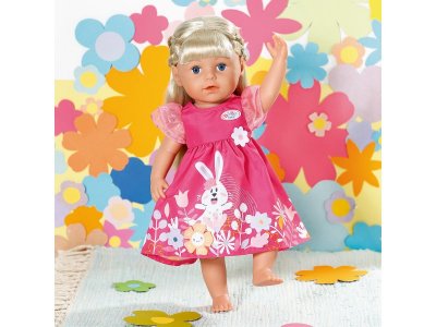 Одежда для куклы Zapf Baby born Платье с цветами для кукол 43 см, вешалка 1-00405414_4