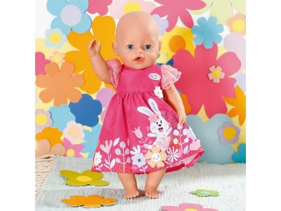 Одежда для куклы Zapf Baby born Платье с цветами для кукол 43 см, вешалка 1-00405414_5