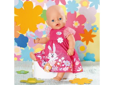 Одежда для куклы Zapf Baby born Платье с цветами для кукол 43 см, вешалка 1-00405414_6