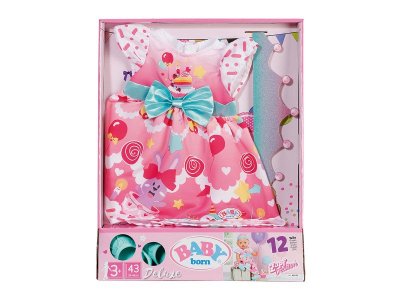 Одежда для куклы Zapf Baby born Платье Праздничное для кукол 43 см, коробка 1-00405415_4
