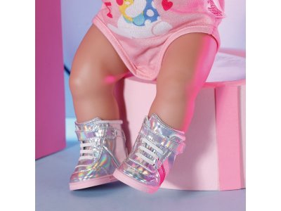 Обувь для куклы Zapf Baby born Серебряные кеды для кукол 43 см, коробка 1-00405427_4