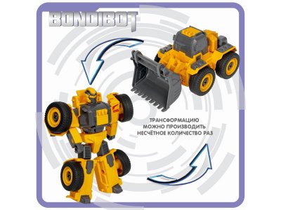 Трансформер-конструктор Bondibon Bondibot с отверткой, 2в1 колёсный бульдозер-робот 1-00405812_7