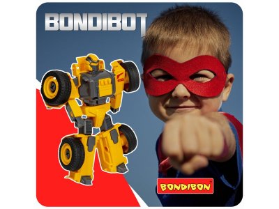 Трансформер-конструктор Bondibon Bondibot с отверткой, 2в1 колёсный бульдозер-робот 1-00405812_9
