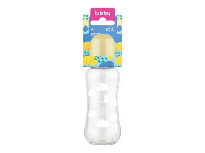 Бутылочка Lubby с молочной соской, стекло, 0 мес+, 250 мл 1-00406251_9