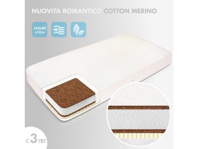 Матрас Nuovita Romantico Cotton merino, высота 12 см 1-00353304_2