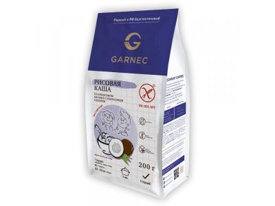 Каша рисовая Garnec без глютена на кокосовом молоке с кокосовым сахаром без 200 г 1-00406372_1