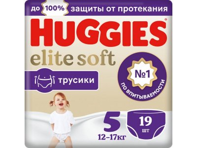 Подгузники-трусики Huggies Elite Soft 5 12-17 кг, 19 шт. 1-00191176_4