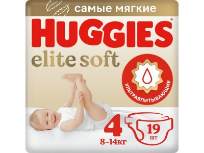 Подгузники Huggies Elite Soft 4 8-14 кг, 19 шт. 1-00103150_1