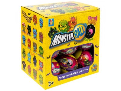 Фигурка тянущаяся 1Toy Monster Ball 5см с шаром внутри 1-00408172_2