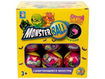 Фигурка тянущаяся 1Toy Monster Ball 5см с шаром внутри 1-00408172_12