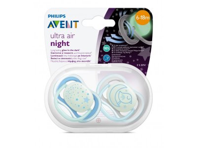 Пустышка Philips Avent серия ultra air ночная с футляром для хранения 6-18 мес, 2 шт. 1-00249494_7