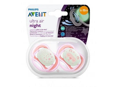 Пустышка Philips Avent серия ultra air ночная с футляром для хранения 6-18 мес, 2 шт. 1-00249495_7
