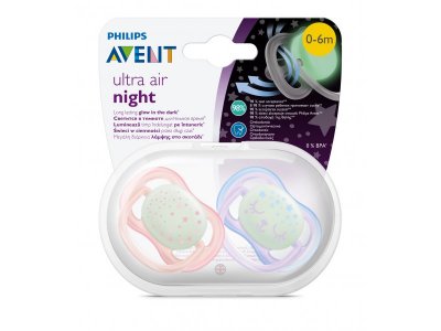 Пустышка Philips Avent ultra air ночная 0-6 мес, 2 шт. 1-00353394_6