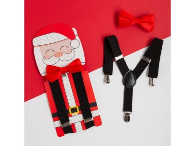 Набор детский Kaftan Дед Мороз подтяжки и галстук-бабочка 1-00408731_2