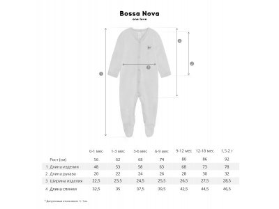 Комбинезон Bossa Nova Basic с закрытыми ножками 1-00409160_2