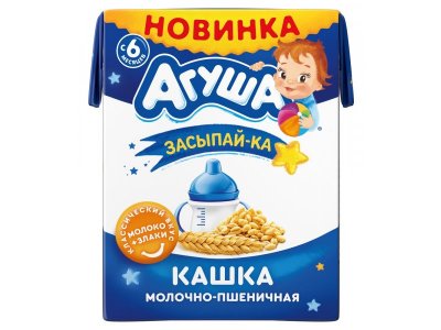 Кашка Агуша Засыпай-ка молочная Пшеничная 1,8% 190 мл 1-00411405_1