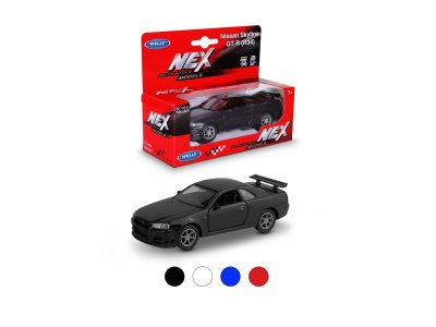 Машинка Welly Nissan Skyline GT-R R34 с пружинным механизмом, 1:38 1-00366688_1