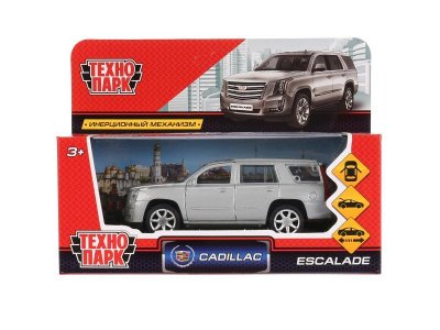 Машина Технопарк Cadillac Escalade, двери, багаж, инерц, металл 12 см 1-00415830_1