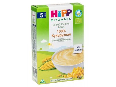 Каша Hipp, безмолочная зерновая органическая кукурузная 200 г 1-00035903_1