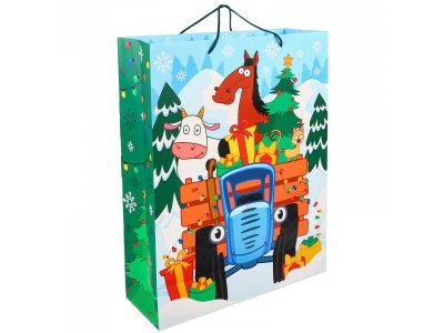 Пакет подарочный Синий трактор С Новым годом!, 31*40*11,5 см 1-00416433_3