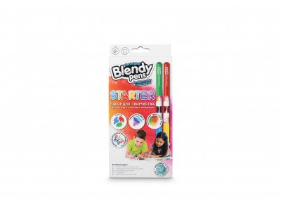 Набор фломастеров-хамелеонов Blendy pens (4 шт.) c раскрасками, трафаретами и аэрографом 1-00416296_2