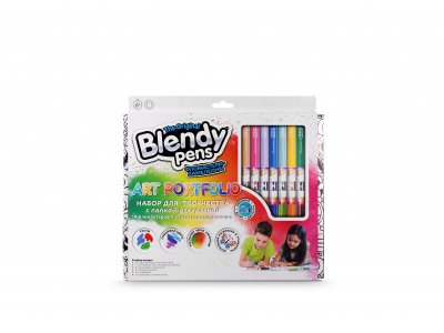 Набор фломастеров-хамелеонов Blendy pens (14 шт.) c раскрасками, трафаретами и аэрографом 1-00416298_2
