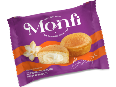 Печенье бисквитное Monfi Torty со сливочной начинкой 27 г 1-00417386_2