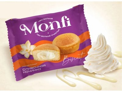 Печенье бисквитное Monfi Torty со сливочной начинкой 27 г 1-00417386_1