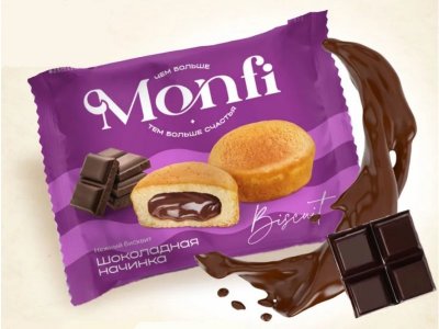 Печенье бисквитное Monfi Torty с шоколадной начинкой 27 г 1-00417387_1