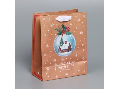 Пакет подарочный Дарите Счастье Snow 18*23*10 см 1-00417218_3
