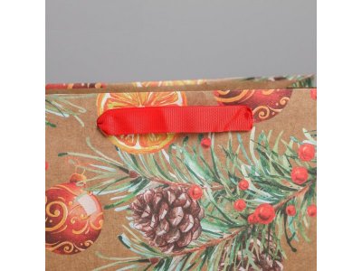 Пакет подарочный Дарите Счастье Новогодние шарики 23*18*10 см 1-00417224_3