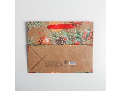 Пакет подарочный Дарите Счастье Новогодние шарики 23*18*10 см 1-00417224_4