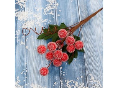 Декор Зимнее волшебство Зимние грезы красные ягодки, 13 см 1-00417233_2
