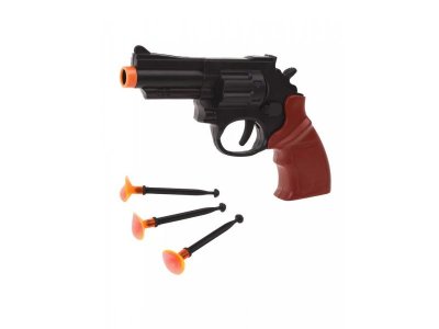 Игрушка Наша игрушка Револьвер, стрелы с присосками 3 шт. 1-00417368_1