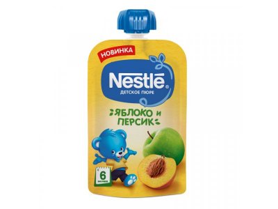 Пюре Nestle Яблоко-персик 90 г, пауч 1-00271942_1