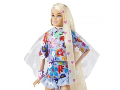 Кукла Barbie Экстра с цветочным принтом 1-00419600_2