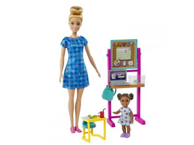 Набор игровой Barbie Профессии Воспитатель блондинка с ученицей 1-00419602_1