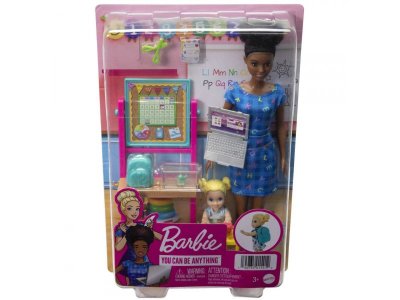 Набор игровой Barbie Профессии Воспитатель брюнетка с ученицей 1-00419603_2