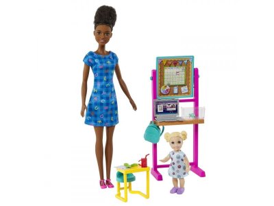 Набор игровой Barbie Профессии Воспитатель брюнетка с ученицей 1-00419603_1