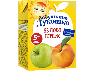 Сок Бабушкино Лукошко Яблоко, персик восстановленный 200 мл 1-00419756_2